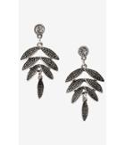 Express Women's Jewelry Leaf Cluster Earrings With Rhinestone Posts