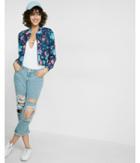 Express Womens Floral Print Bomber Jacket