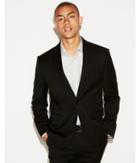 Express Mens Slim Black Wool-blend 365 Comfort Stretch