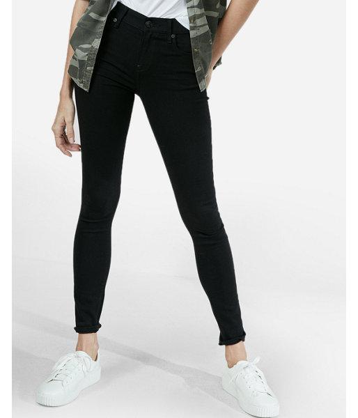 Express Womens Mid Rise Black Jeggings