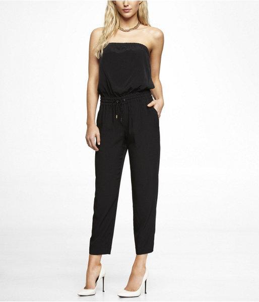 Express Womens Strapless Track Pant Jumpsuit