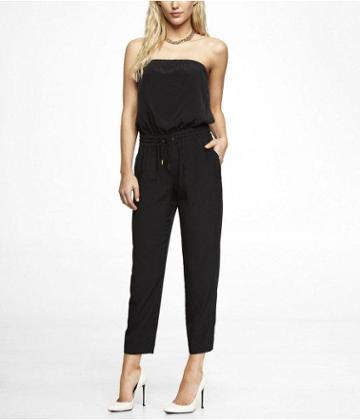 Express Womens Strapless Track Pant Jumpsuit