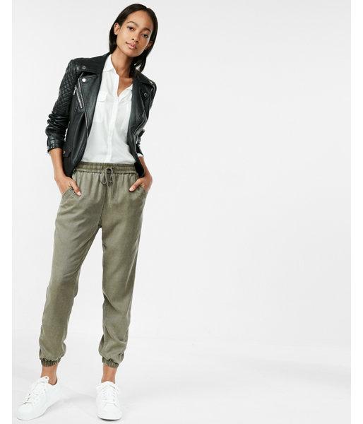 Express Womens Ruched Ankle Cargo Jogger Pant