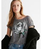 Express Womens Rose Boxy Graphic Tee