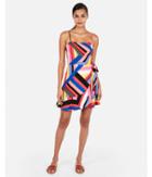 Express Womens Stripe Square Neck Wrap Front Cami Dress