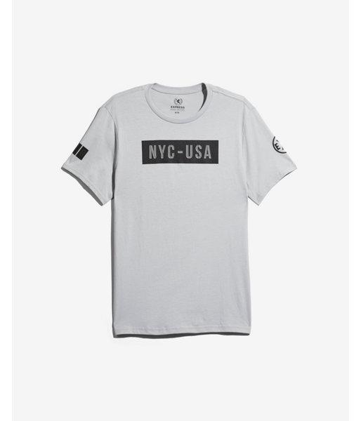 Express Mens Nyc Usa Reflective Graphic Tee