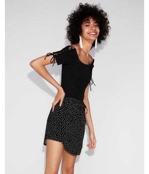 Express Womens Dotted Tie Front