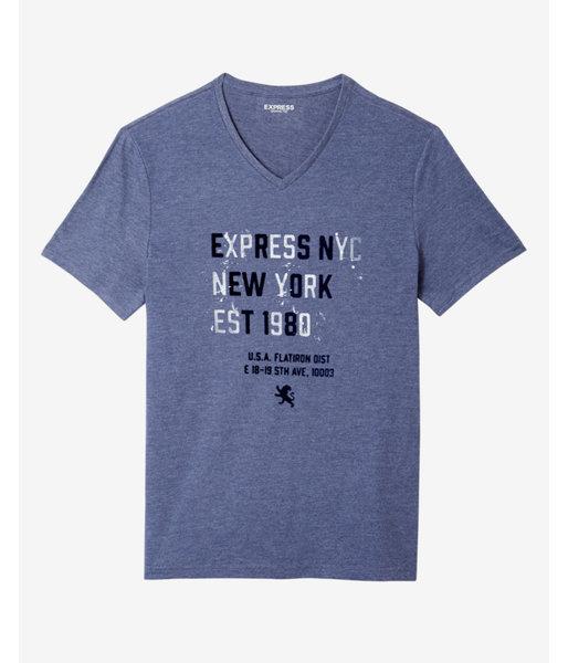 Express Logo Supersoft V-neck Graphic Tee
