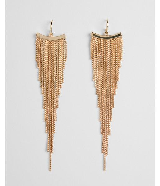 Express Womens Graduated Metal Fringe Earrings