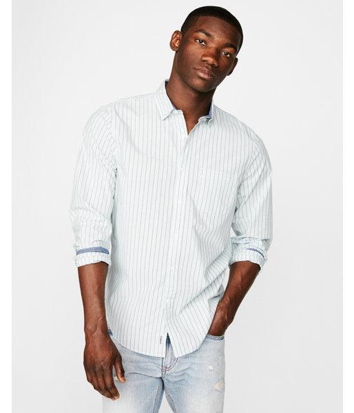 Express Mens Classic Soft Wash Striped Button-down