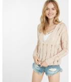 Express Womens Deep V-neck Destroyed Hoodie