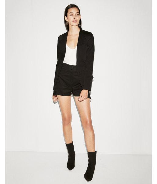 Express Womens Solid Cutaway Blazer