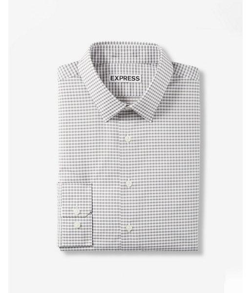 Express Mens Extra Slim Fit Micro Check Print Dress