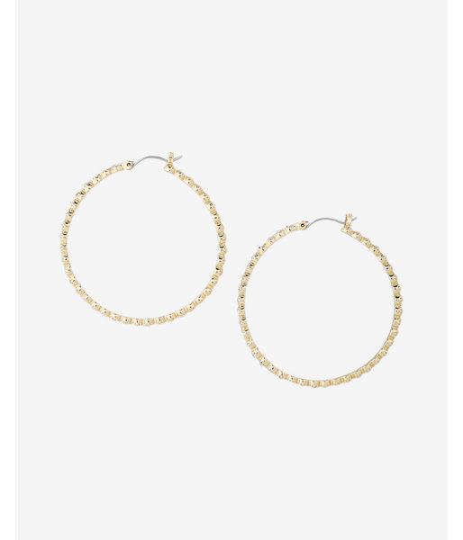 Express Womens Stone Front Hoop Earrings