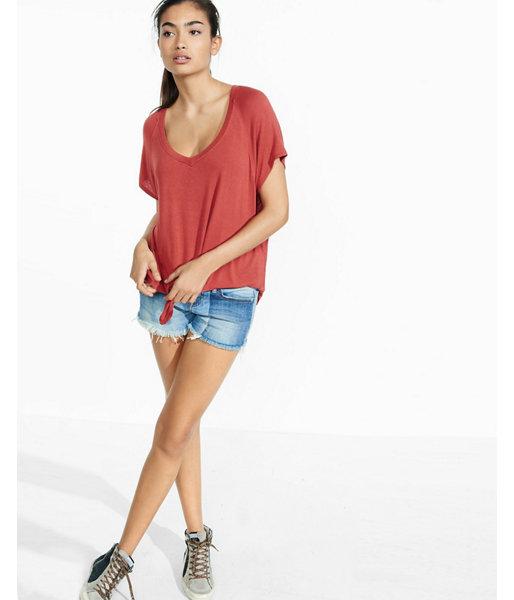 Express Womens Express One Eleven Tie Front Tee
