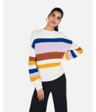 Express Womens Striped Balloon Sleeve Pullover