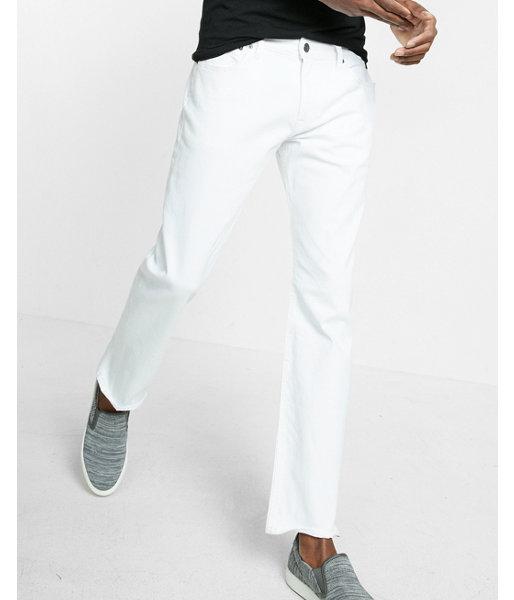 Express Mens Low Rise Slim Fit Straight Leg White Flex
