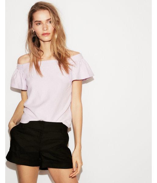 Express Womens Petite Textured Off The Shoulder Bell