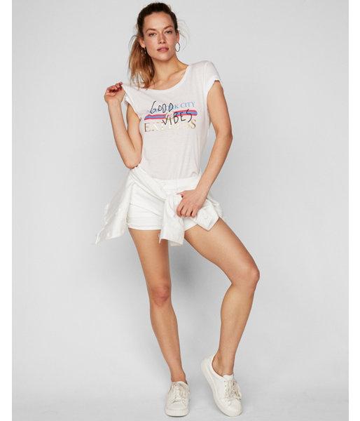 Express Womens Express One Eleven Good Vibes Boxy Tee