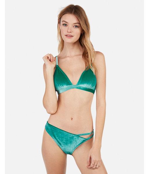 Express Womens Velvet Triangle Bikini Top