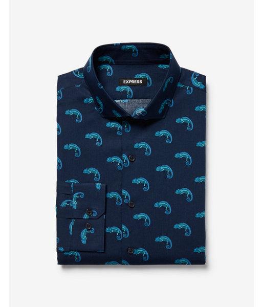 Express Mens Slim Lizard Print Dress