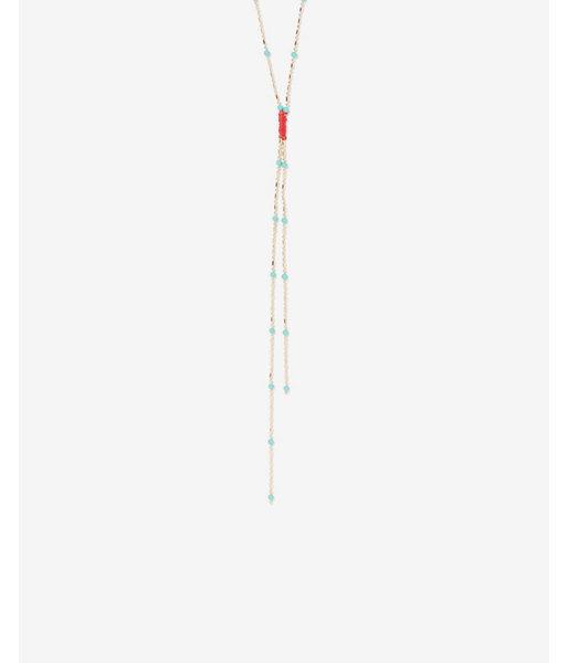 Express Womens Layered Seed Bead Y-neck Necklace
