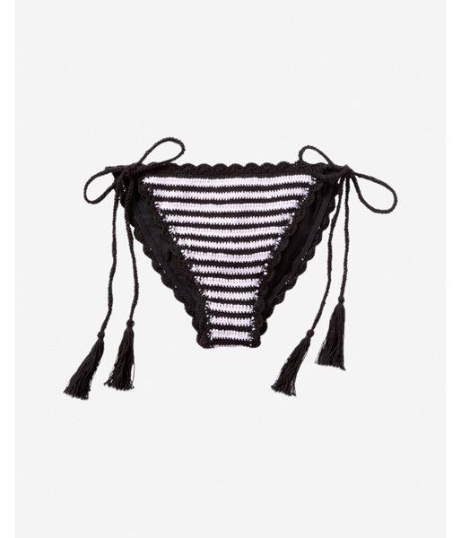 Express Womens Two-tone Crochet Adjustable Bikini