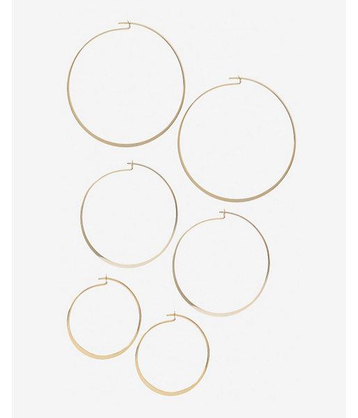 Express Set Of Three Flat Hoop Earrings