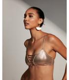 Express Womens Metallic Strappy Triangle Bikini