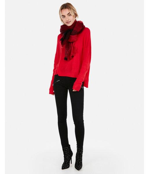 Express Womens Step Hem Crew Neck Boxy Tunic