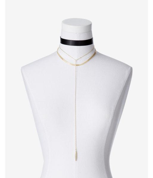 Express Womens Satin Y-neck Choker Necklace