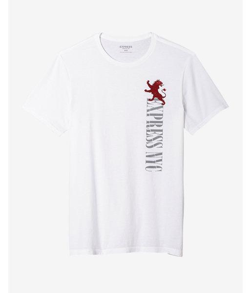 Express Vertical Logo Crew Neck Graphic Tee