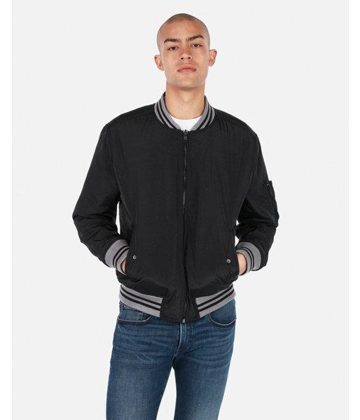 Express Mens Black Reversible Nyc Express Graphic Bomber Jacket
