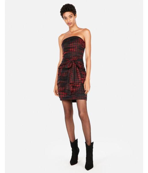 Express Womens Edition Houndstooth Strapless  Dress