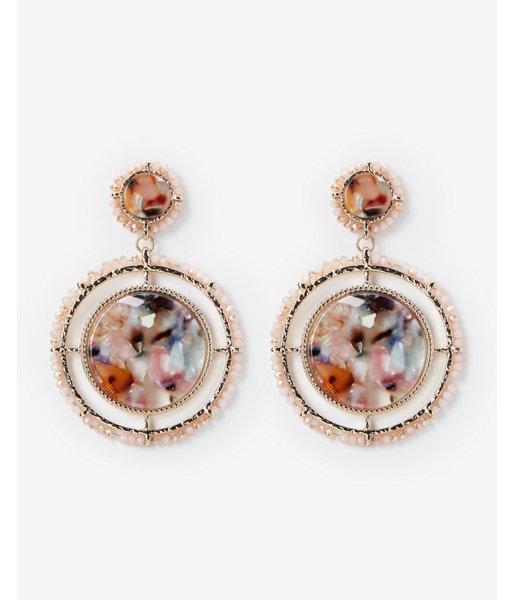 Express Womens Two Tier Circle Drop Earrings