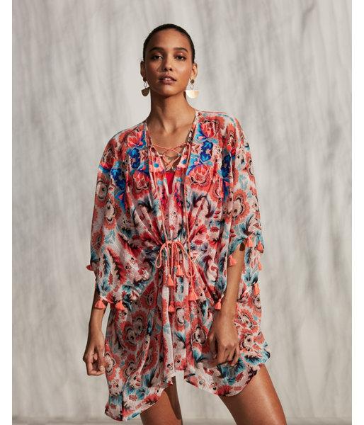 Express Womens Embroidered Floral Front Cover-up