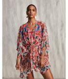 Express Womens Embroidered Floral Front Cover-up