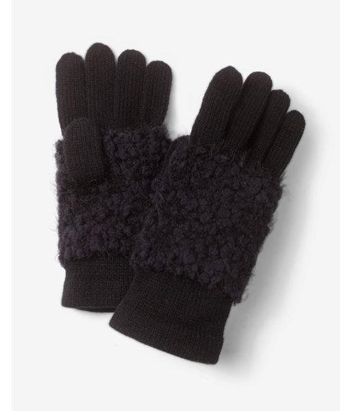 Express Womens Black Popcorn Knit Gloves
