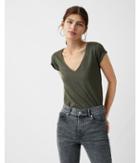Express Womens Slim Fit Slub V-neck Tee
