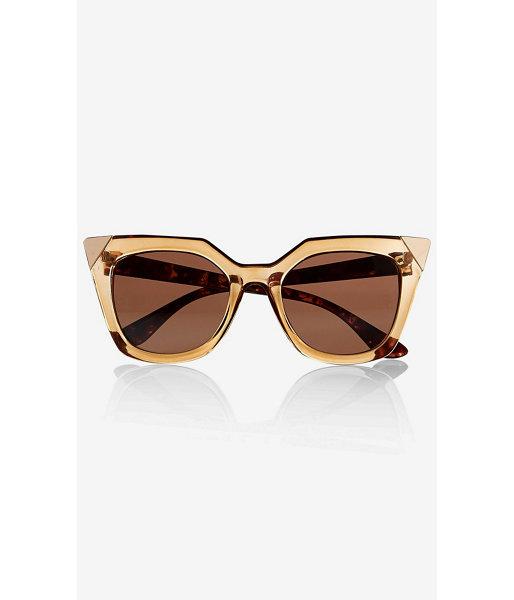 Express Women's Sunglasses Metal Tipped Square Cat Eye