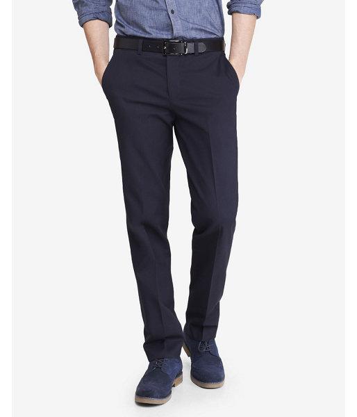 Express Mens Slim Navy Stretch Cotton Dress Pants