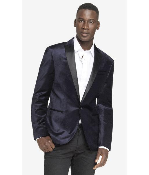 Express Navy Velvet Blazer