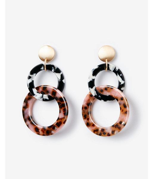 Express Womens Mixed Interlocking Resin Drop Earrings