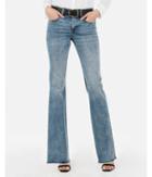 Express Womens Express Womens Mid Rise Denim Perfect Stretch+ Light Wash Flare Jeans