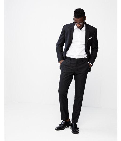 Express Mens Extra Slim Double Stripe Wool Blend