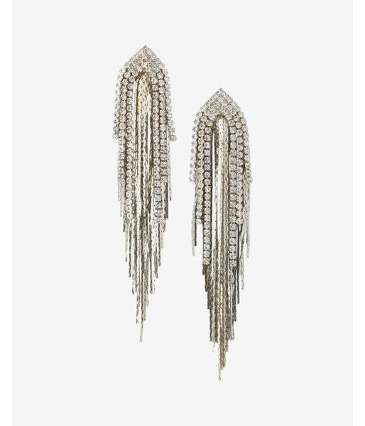 Express Rhinestone Fringe Drop Earrings