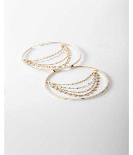 Express Womens Chain Center Hoop Earrings