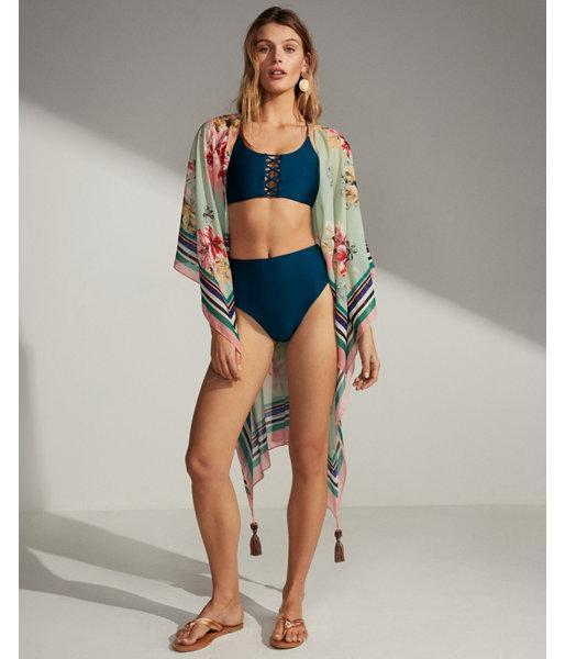 Express Womens Striped Floral Open Cover-up