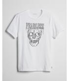 Express Mens Fearless Skull Raised Graphic Tee