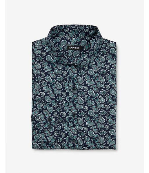Express Mens Slim Paisley Pattern Dress